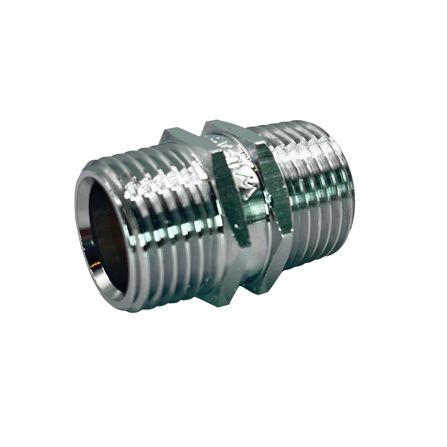 1/2" 15mm Chrome Brass Threaded Hexagon Nipple