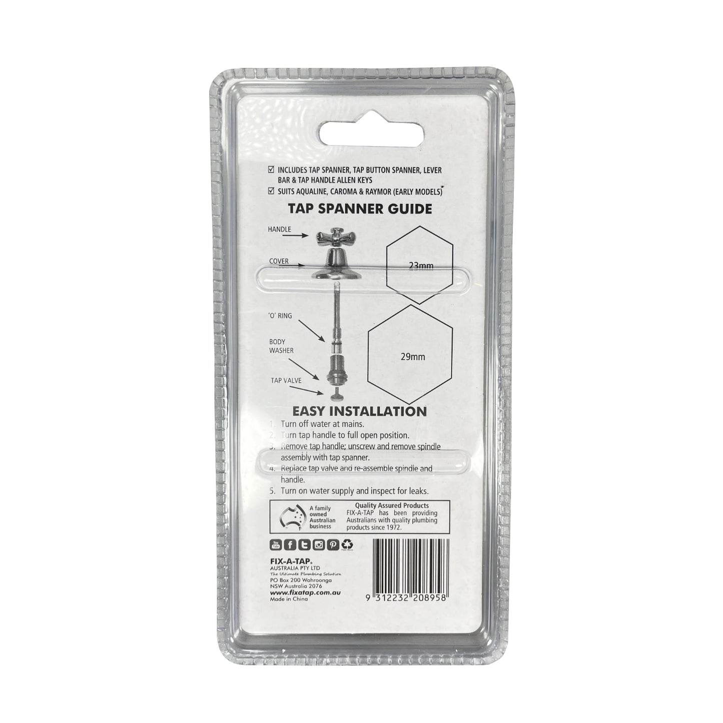 Fix-A-Tap Tap Tool Kit Hex 23mm - 29mm
