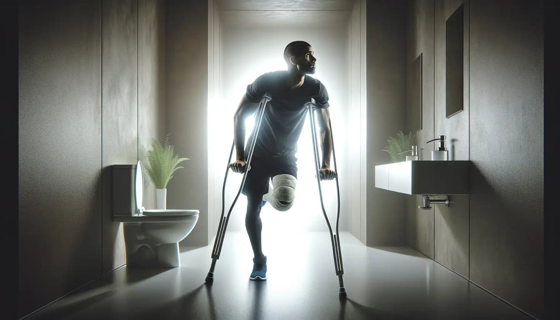 athlete in crutches