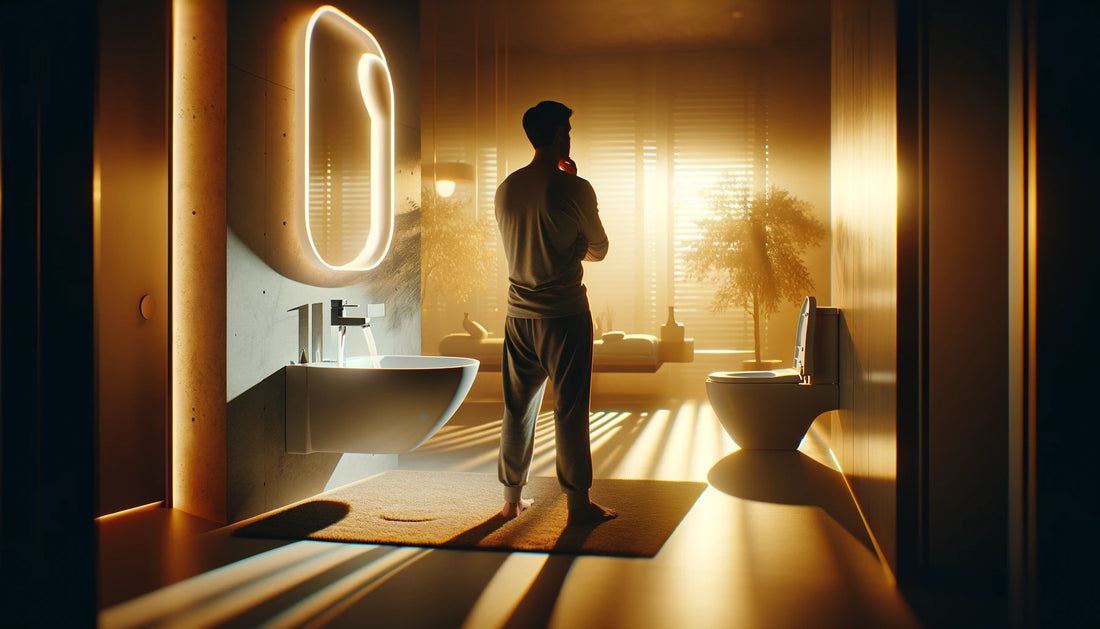 serene brightly lit modern bathroom
