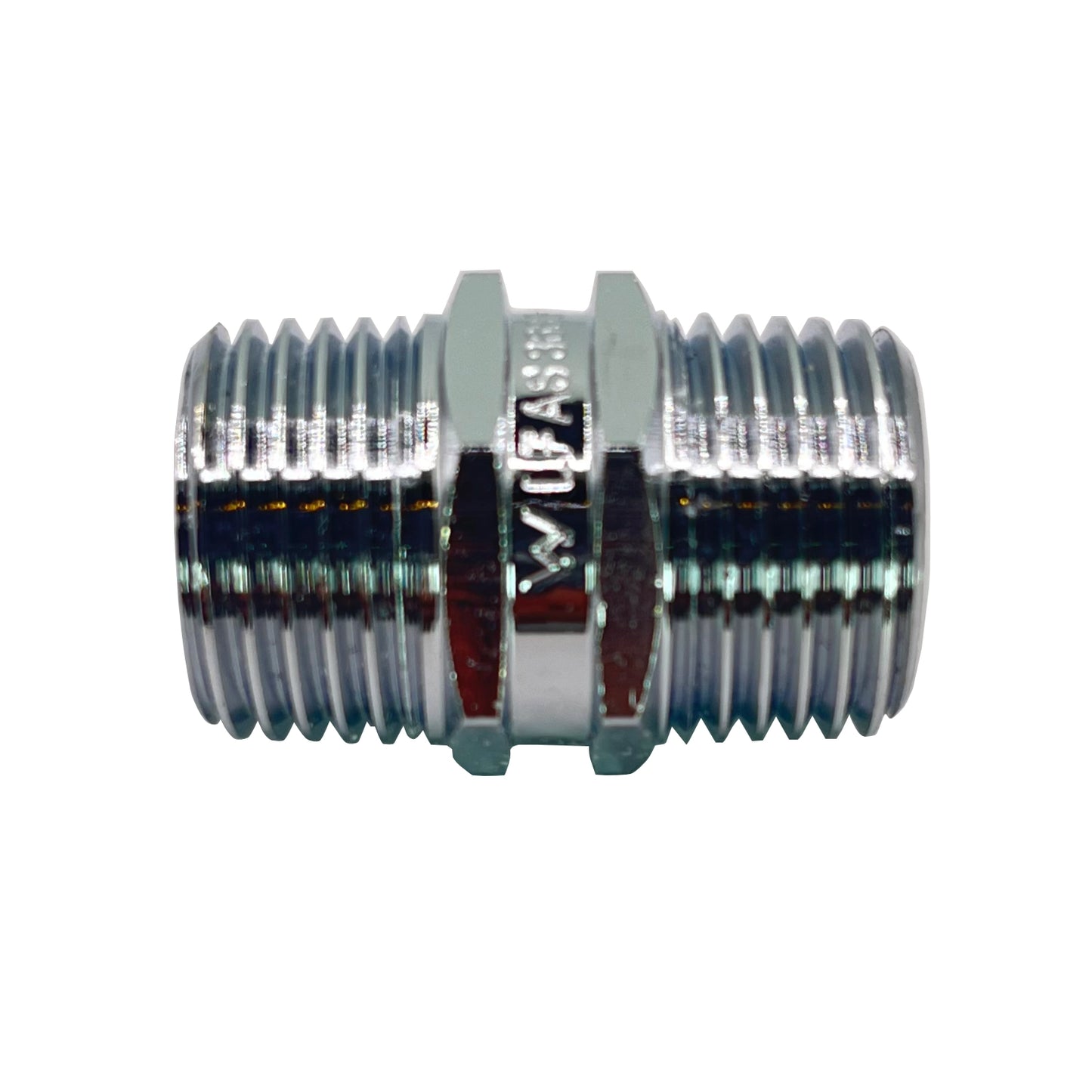 1/2" 15mm Chrome Brass Threaded Hexagon Nipple
