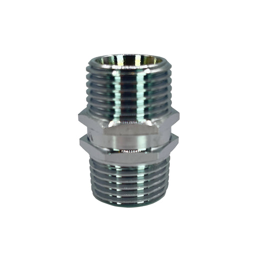 1/2" 15mm Chrome Brass Threaded Hexagon Nipple