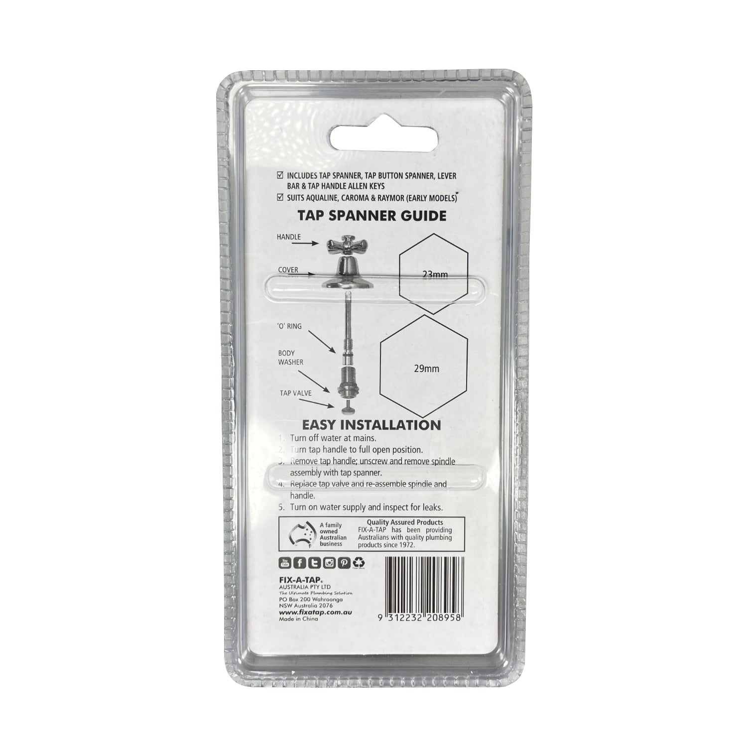 Fix-A-Tap Tap Tool Kit Hex 23mm - 29mm